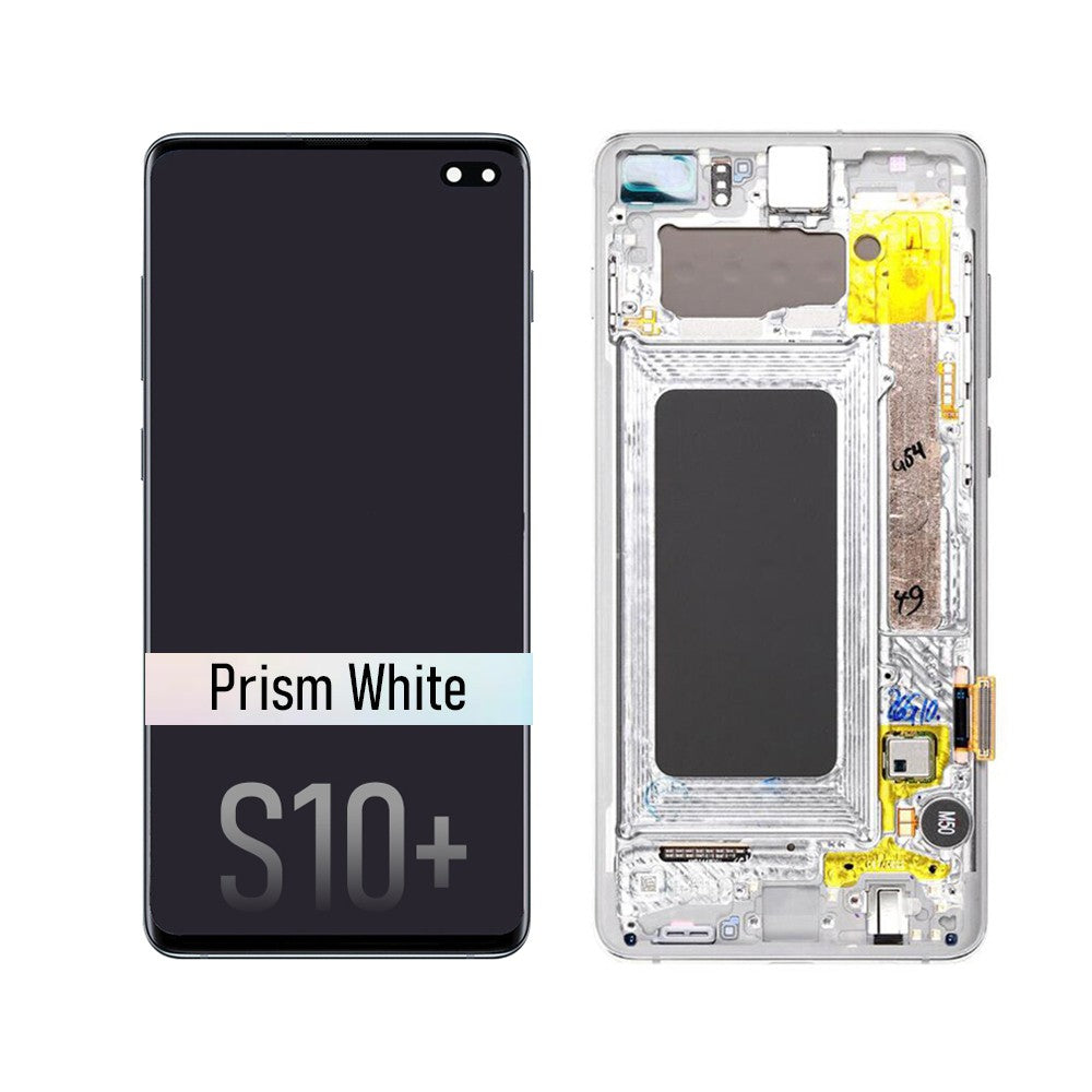 Samsung Galaxy S10 Plus G975F OLED Screen Replacement Digitizer GH82-18849B/18834B (Gold)-Prism White Samsung Galaxy S10 Plus G975F OLED Screen Replacement Digitizer GH82-18849B/18834B (Gold)-Prism White